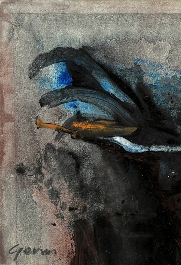 982. Aquarel, Germ de Jong – abstracte compositie, 20e eeuw, Ophalen of Verzenden