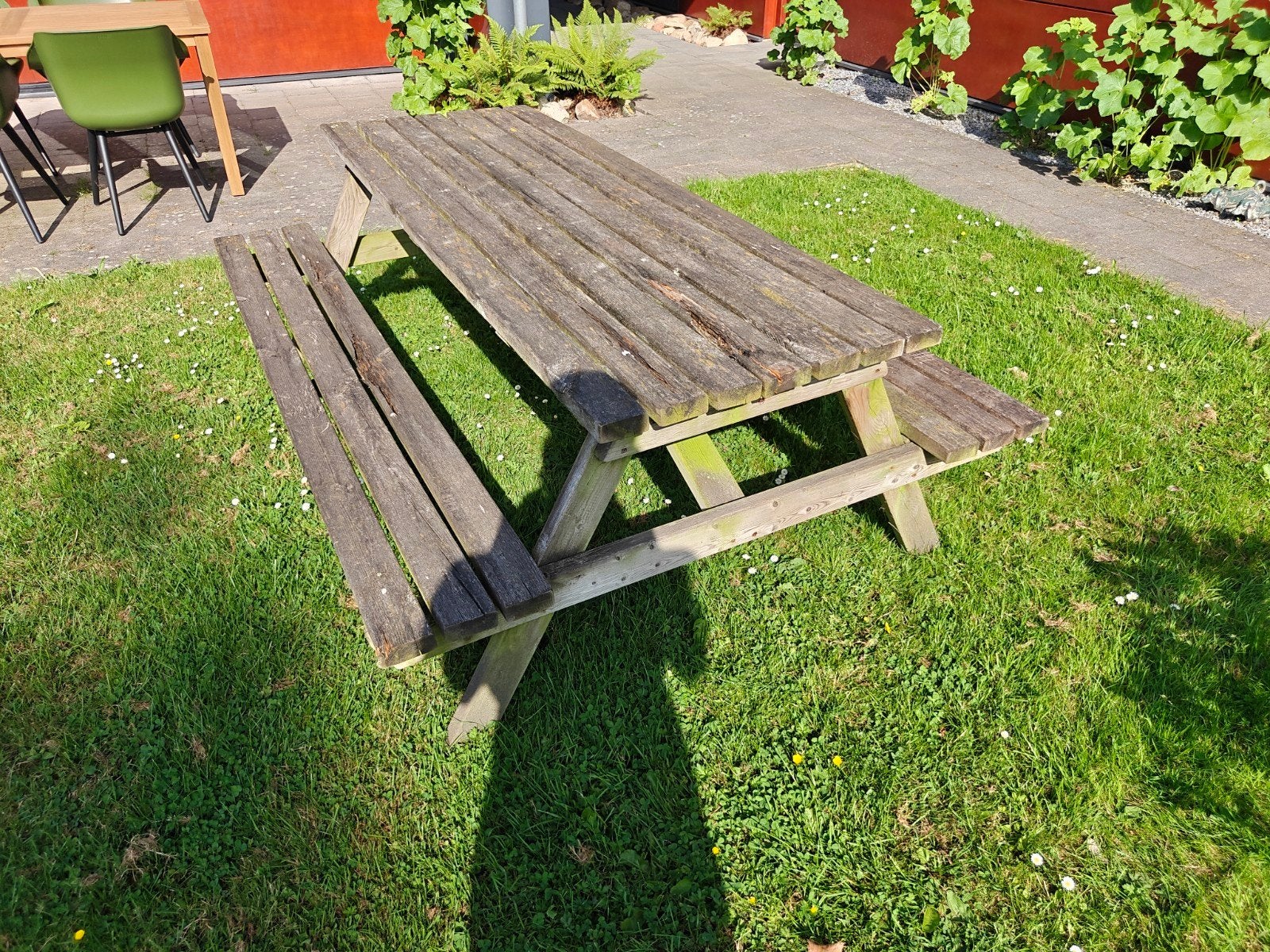 Houten picknicktafel - Opknapper, Tuin en Terras, Ophalen, Gebruikt, Rechthoekig, Hout