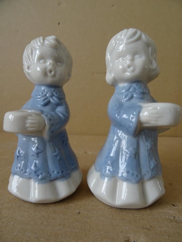 Vintage beeldjes kandelaars Berman & Anderson Japan 10cm, Ophalen of Verzenden, Zo goed als nieuw, Mens
