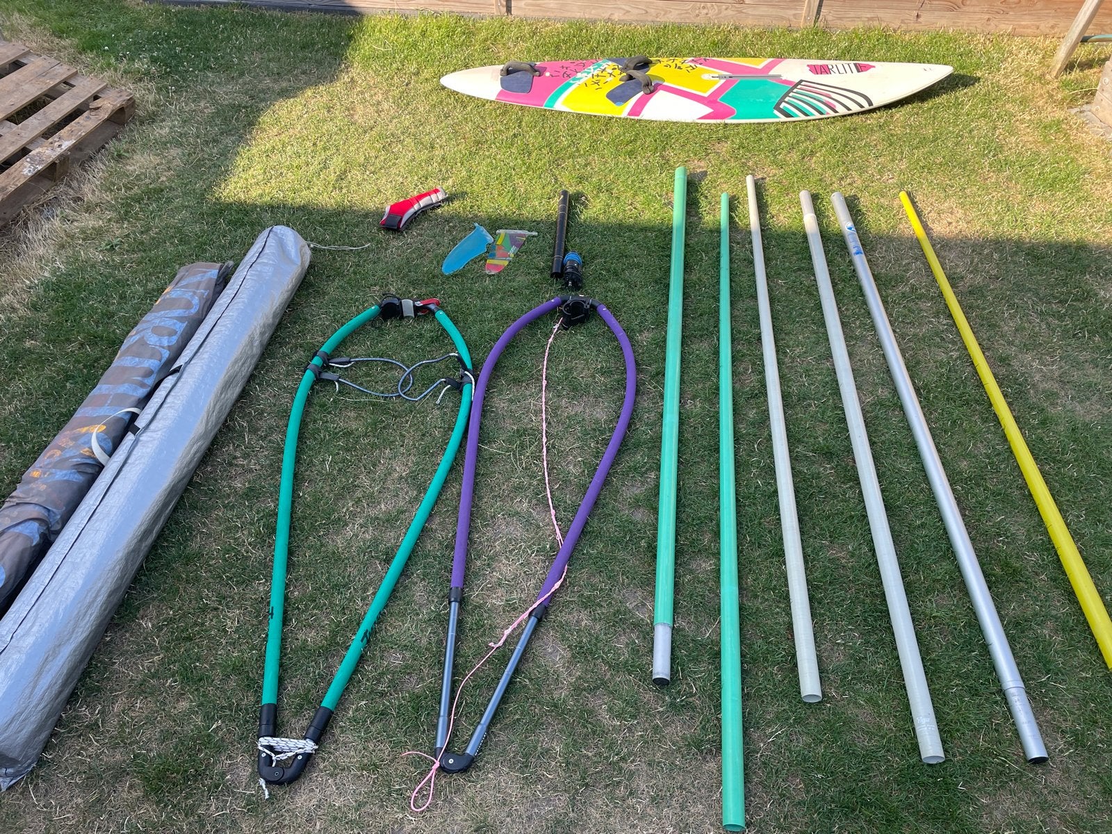Complete windsurf set - F2 Fun & Function, Watersport en Boten, Windsurfen, Gebruikt, Complete set, F2, 250 tot 300 cm, Met vin(nen)