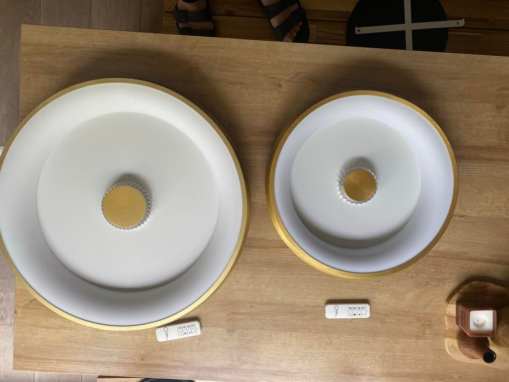 Plafondlamp Vertigo Goud - 45cm & 60cm Set, Huis en Inrichting, Ophalen, Zo goed als nieuw