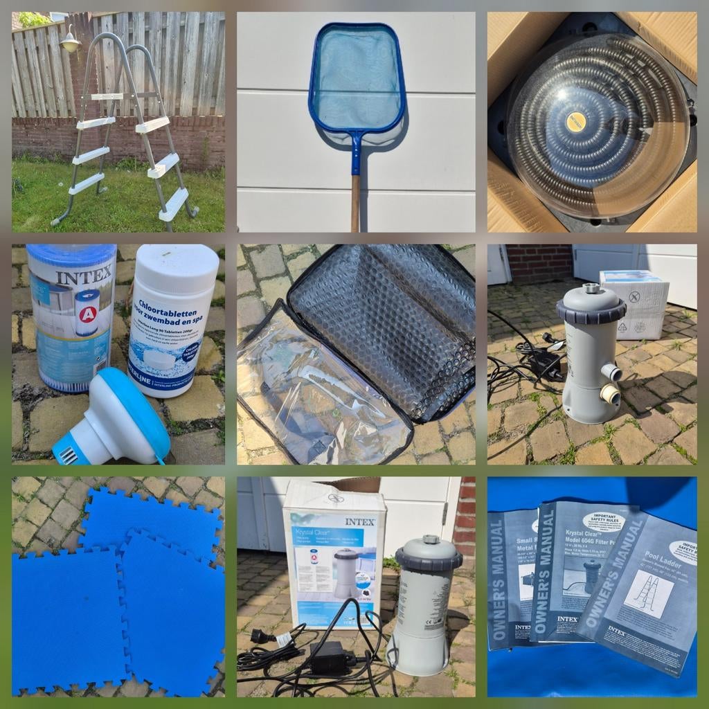 Zwembadpomp solorbol!!! tegels trap noppenfolie Intex enz, Ophalen, Zo goed als nieuw, Zwembadpomp