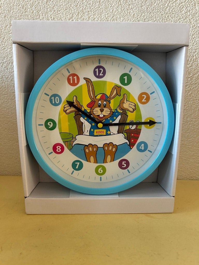 Nieuwe Koos Konijn wandklok Roompot (in originele doos), Overige merken, Nieuw, Ophalen of Verzenden, Draadloos