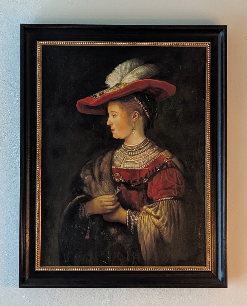 Reproductie Saskia en profil (Rembrandt), Antiek en Kunst, Kunst | Schilderijen | Klassiek, Ophalen, Doek, Portret of Personen