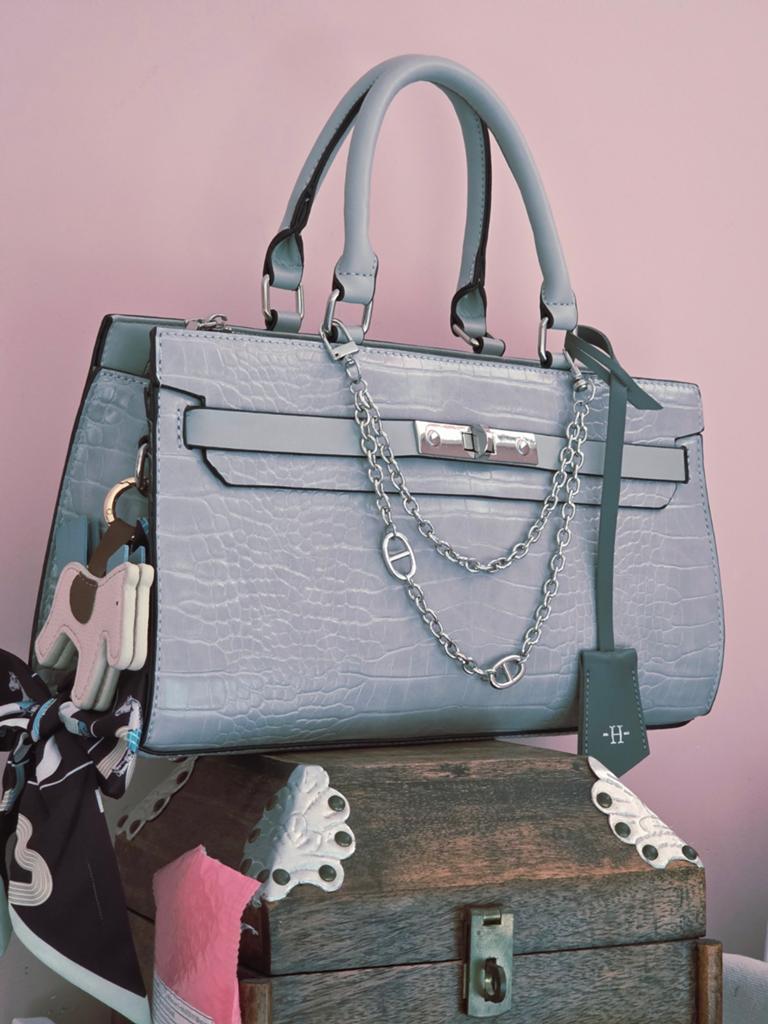 Nieuw Kelly bag mat grijs croco incl accessoires €45, Ophalen of Verzenden, Nieuw, Grijs, Handtas