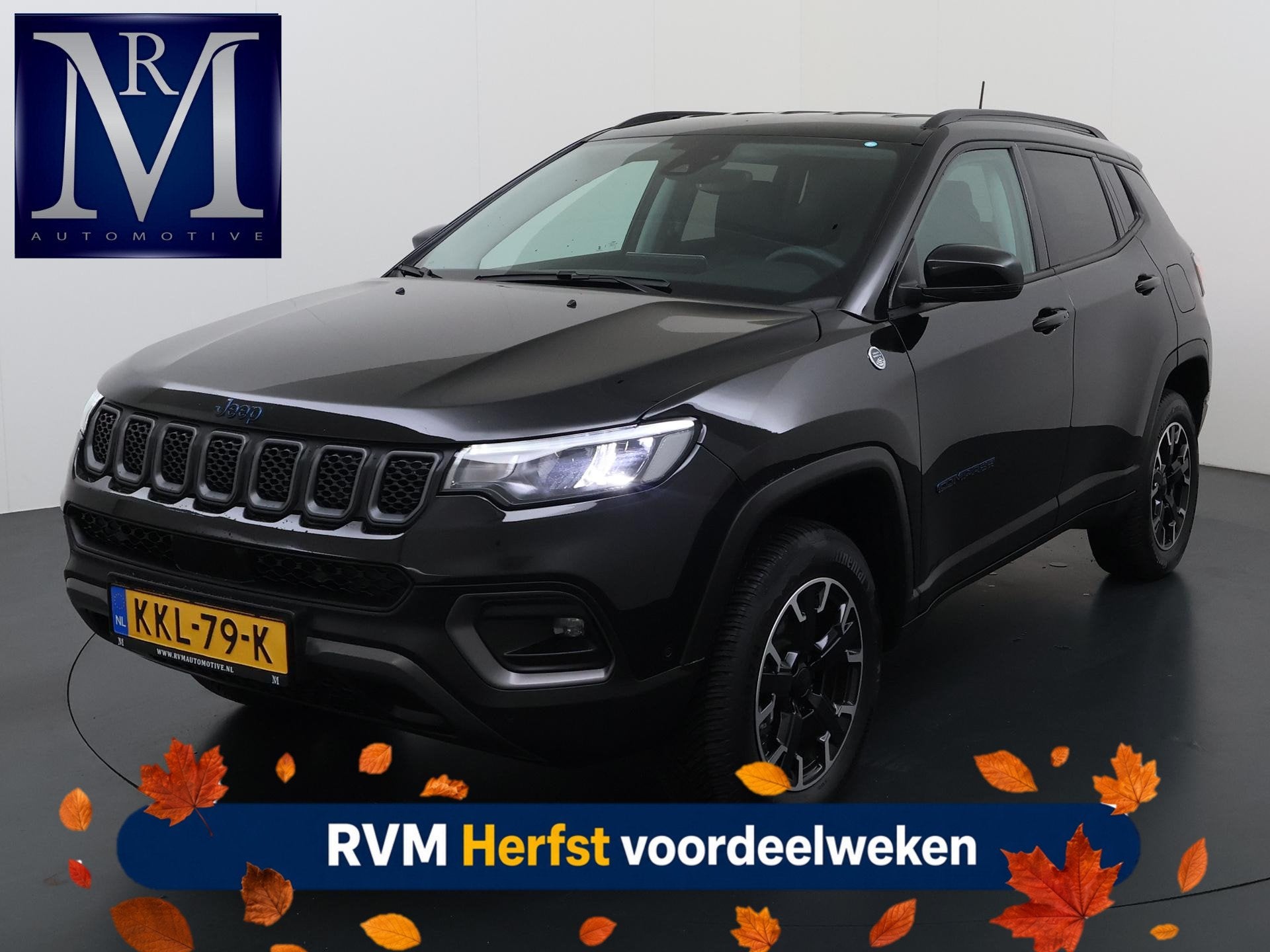 Jeep Compass 4xe 240 Plug-in Hybrid Electric Trailhawk VAN:, Auto's, Dealer onderhouden, 4 cilinders, Zwart, Bedrijf