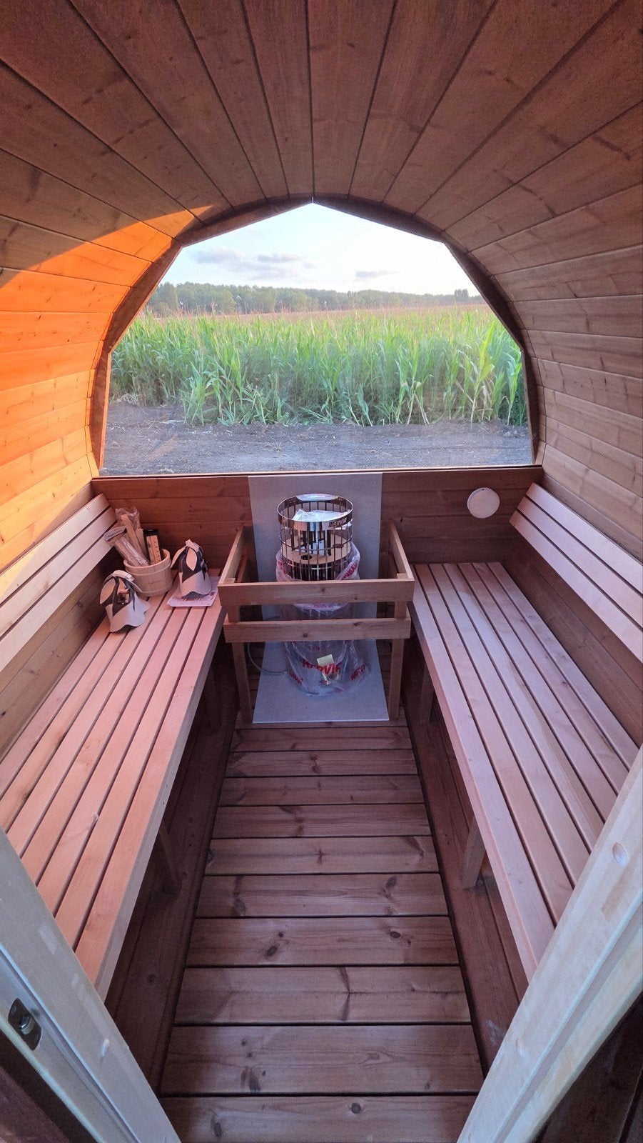 2,5M Barrel Sauna Gratis Levering en Plaatsing - 10% KORTING, Ophalen of Verzenden, Nieuw, Fins of Traditioneel, Complete sauna