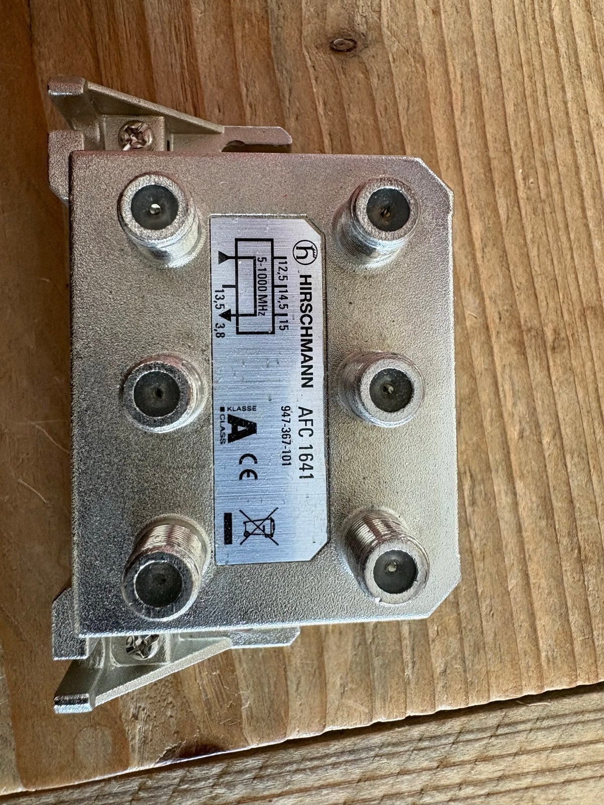 Hirschmann AFC 1641 Coaxiale Kabelverdeler 5-1000 MHz, Ophalen, Gebruikt, Coaxiale kabel