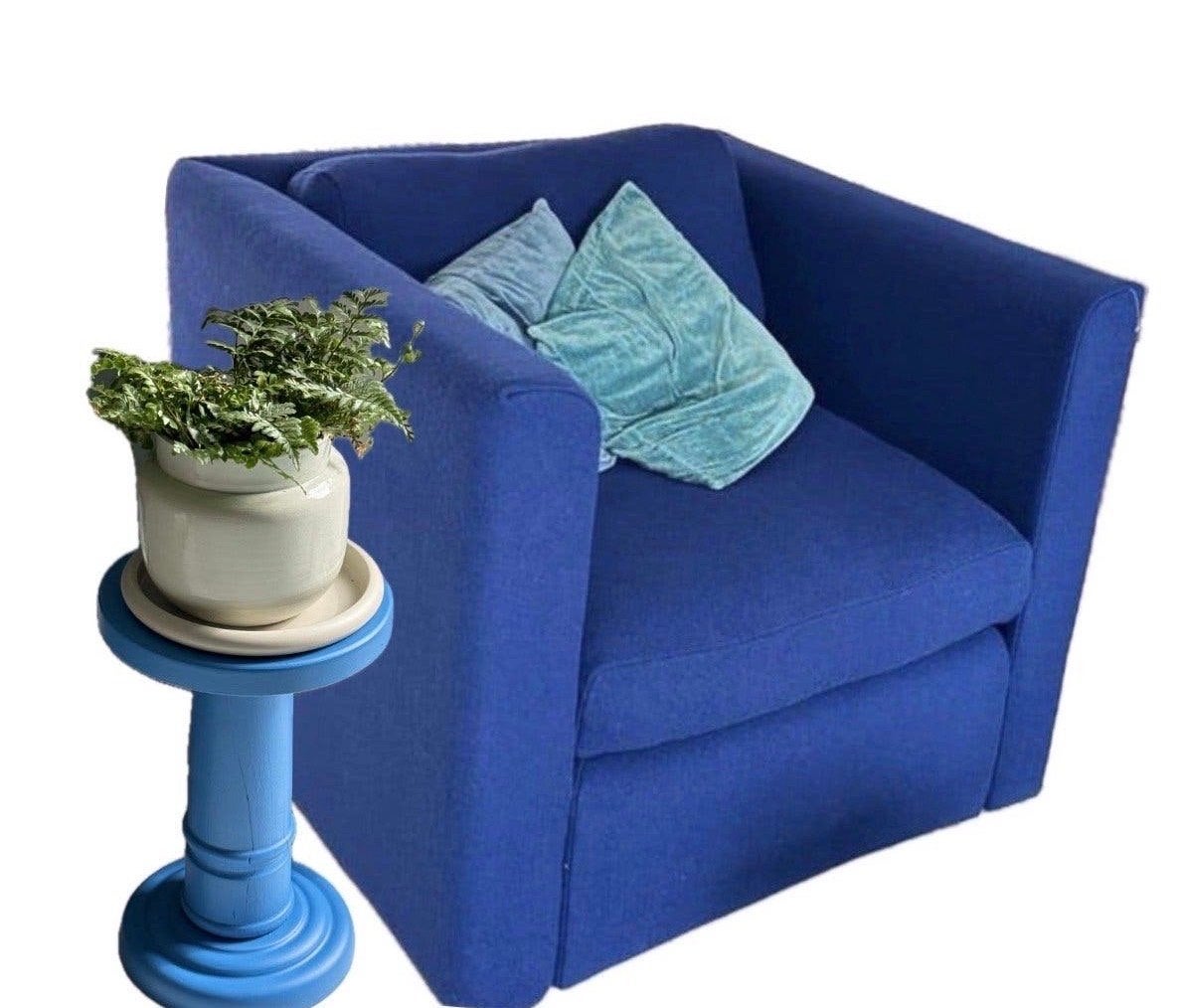 HAY Hackney Fauteuil / Loveseat - Kobaltblauw Wol, Ophalen, Gebruikt, Stof, 75 tot 100 cm
