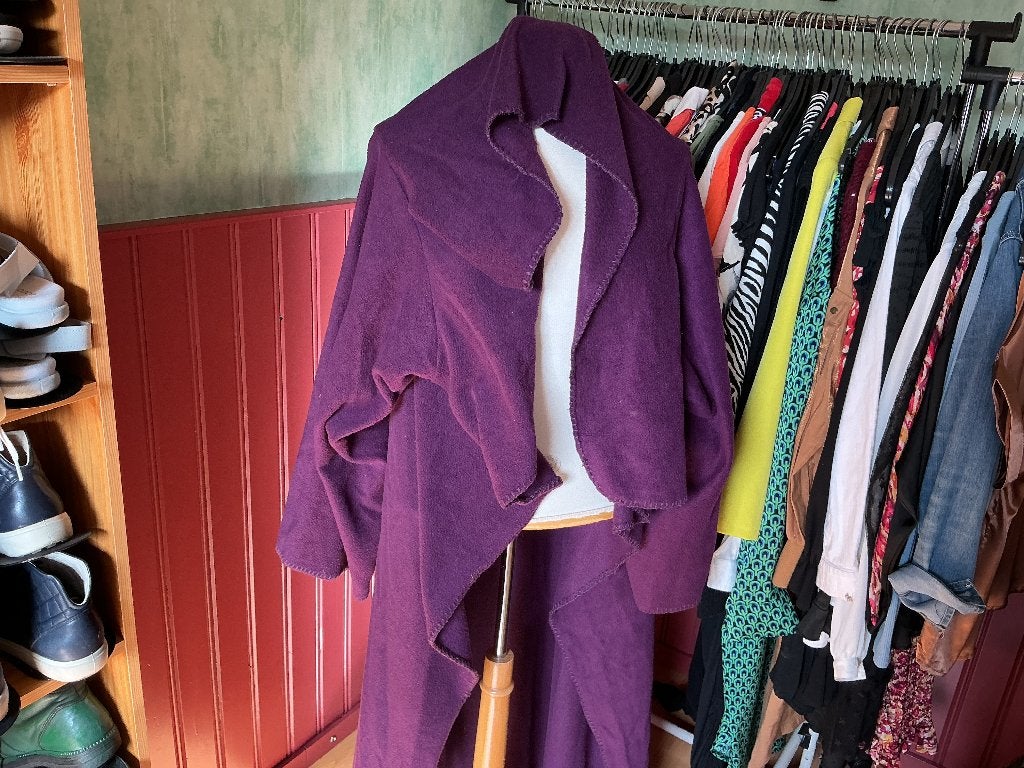 Paars warm Fleece deken met mouwen, Kleding | Dames, Ophalen of Verzenden, Zo goed als nieuw, Paars