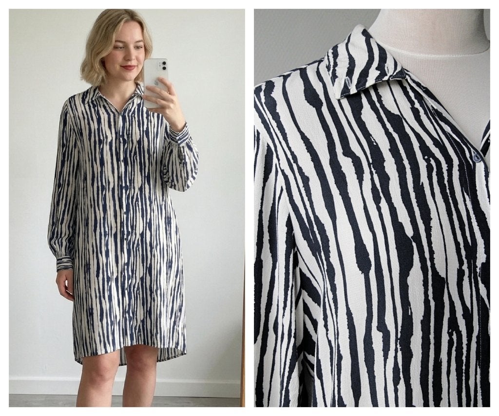 Expresso - stijlvolle blouse jurk wit blauw - maat 40, Maat 38/40 (M), Wit, Zo goed als nieuw, Boven de knie