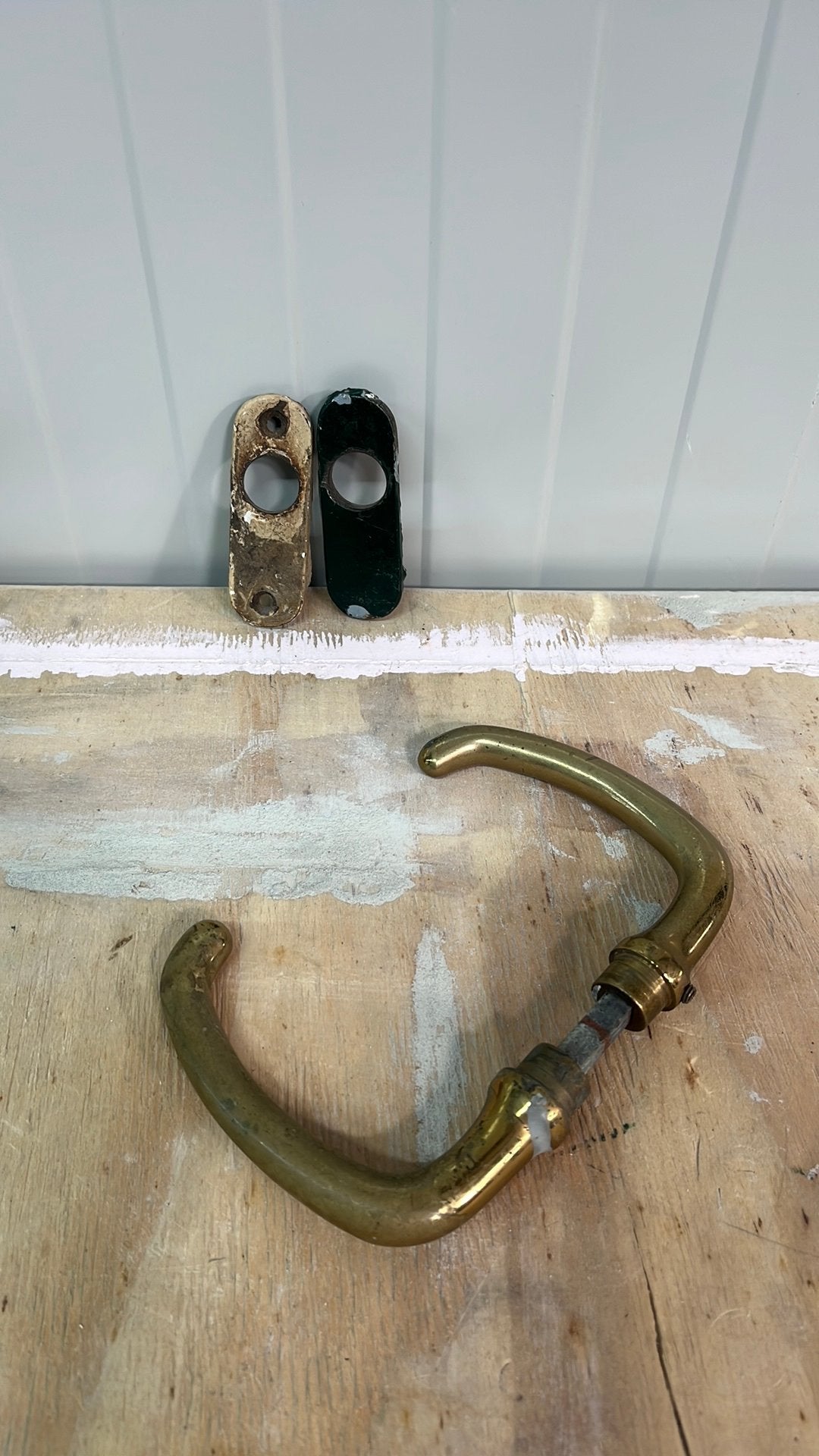 Antieke Deurklinken - Messing, Doe-het-zelf en Verbouw, Hang- en Sluitwerk, Ophalen of Verzenden, Gebruikt, Koper of Messing, Klink of Kruk