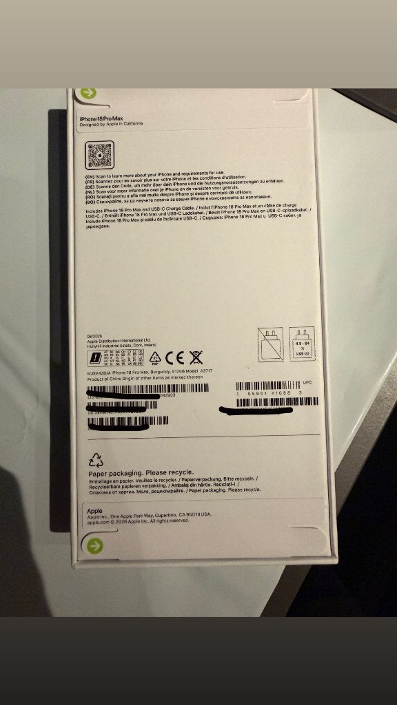 Nieuwe iPhone 18 Pro Max 512 GB - Burgundy, Telecommunicatie, Ophalen, 512 GB, Nieuw, IPhone 18 Pro Max