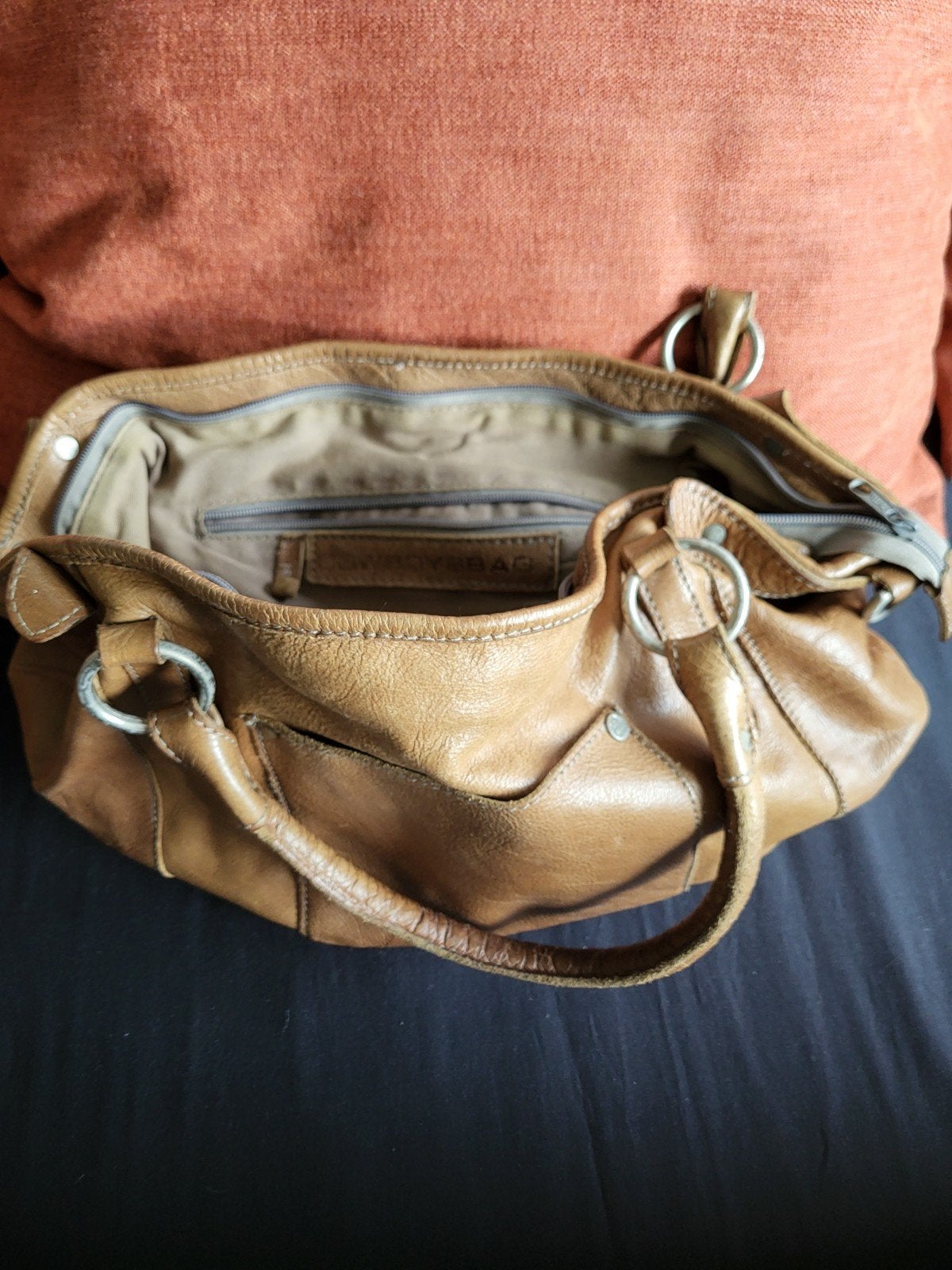 Cowboysbag, Leren handtas in cognac kleur, Ophalen, Gebruikt, Bruin, Handtas