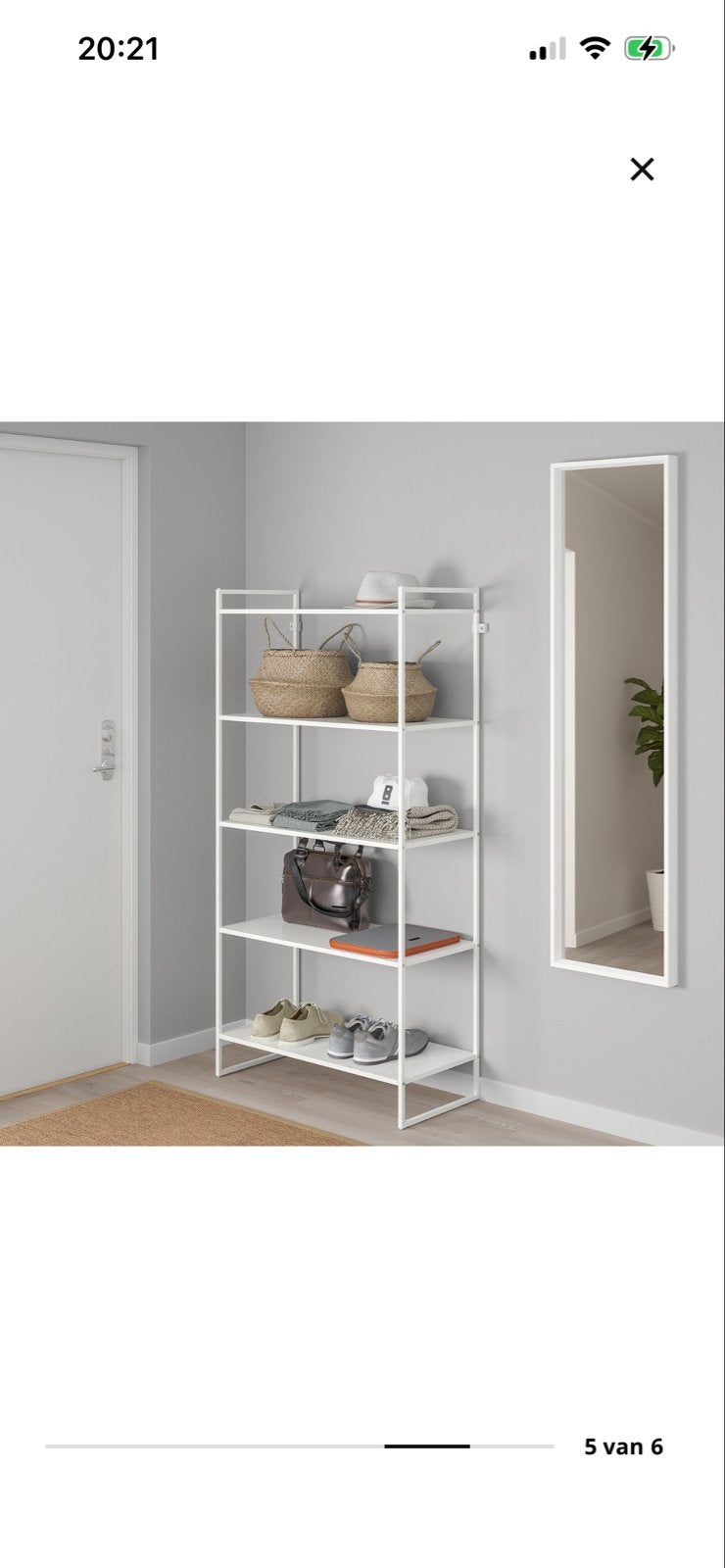 IKEA jonaxel Stellingkast - Wit, 5 planken, Ophalen, Gebruikt