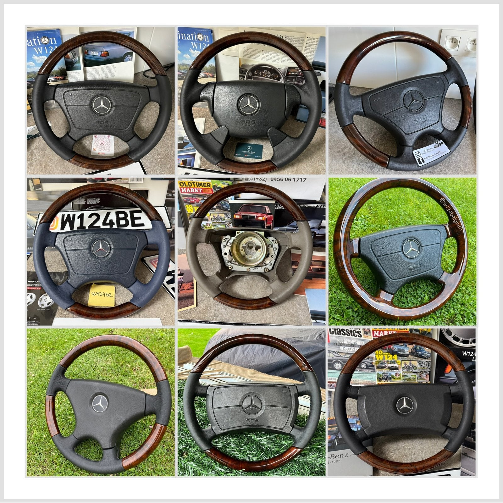 Mercedes stuur hout w124 w140 W202 R129 W126 W201 w123, Auto-onderdelen, Ophalen of Verzenden, Gebruikt, Mercedes-Benz