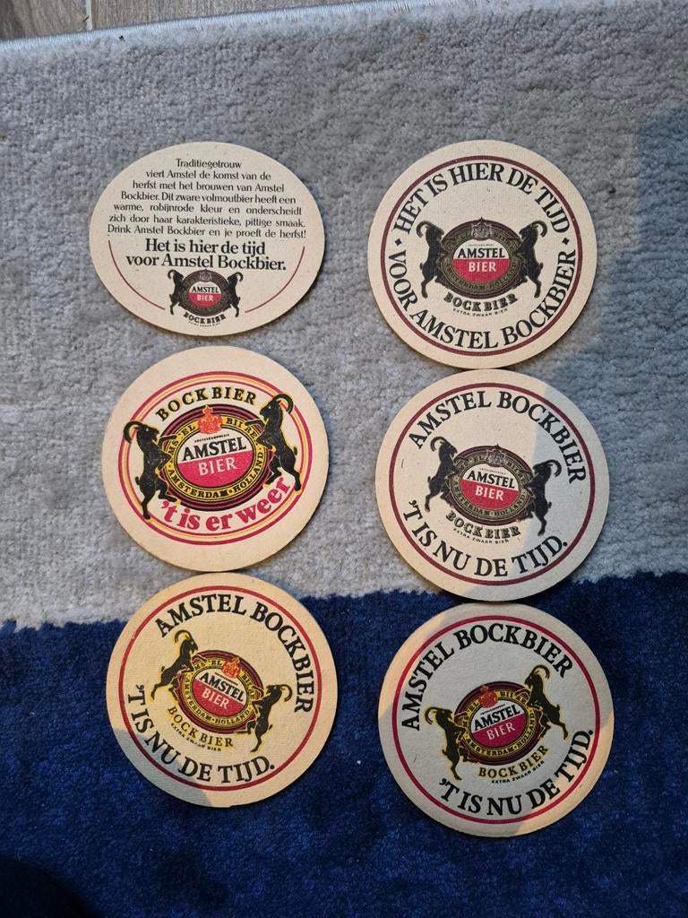 9 verschillende Amstel Bockbier bierviltjes, Ophalen of Verzenden