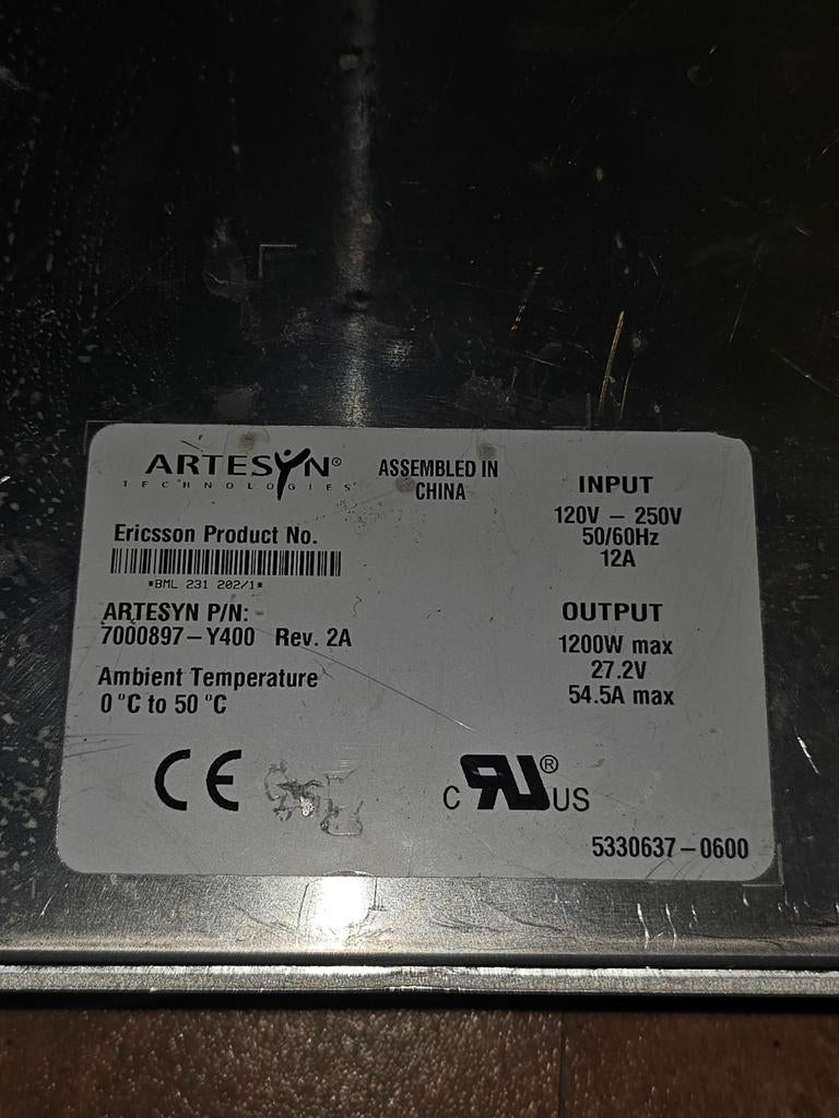 Voeding 27,3V 1200W artesyn telecom 54A max, Ophalen of Verzenden, Nieuw