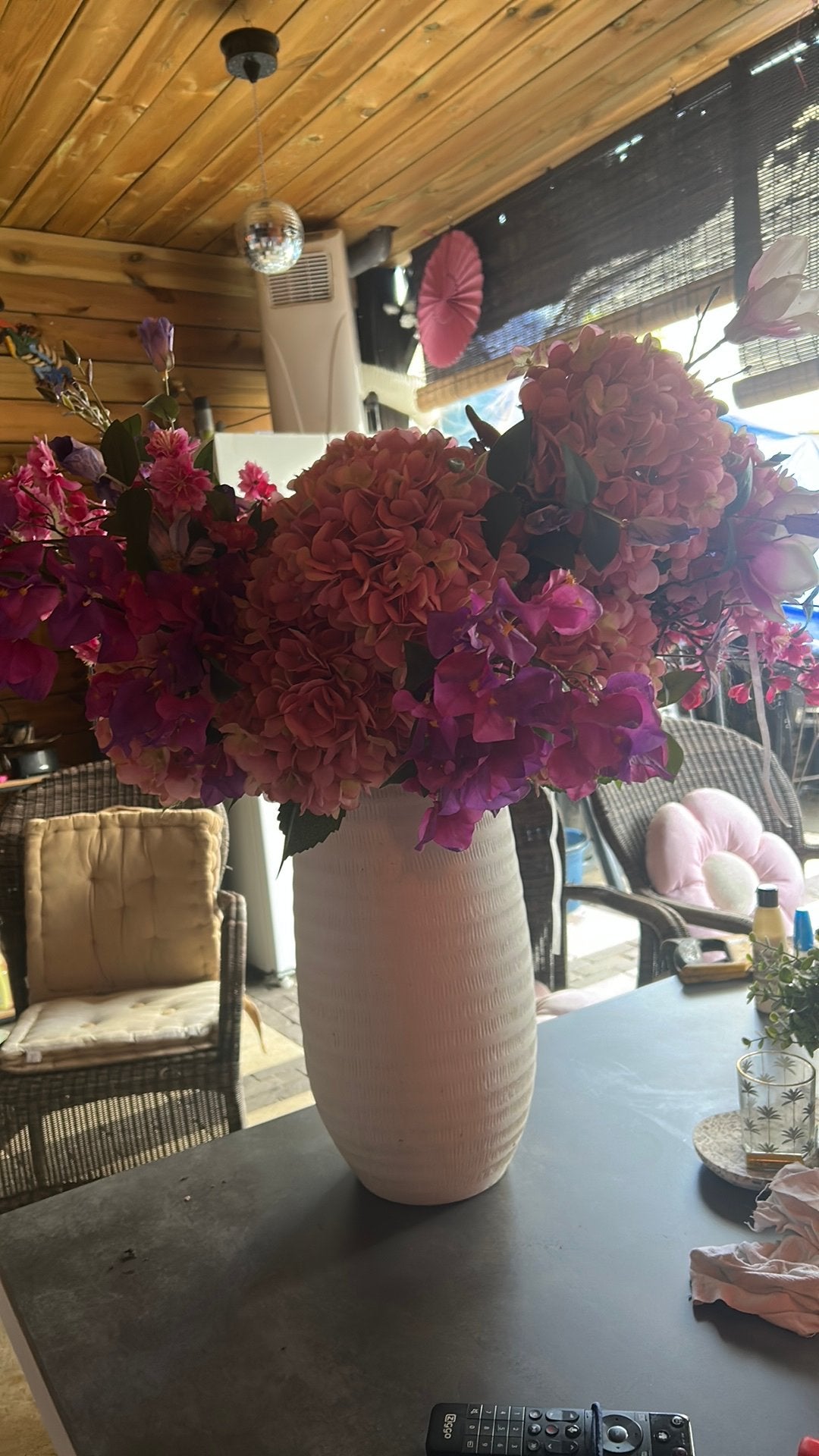 Zijden bloemen met vaas, 85 cm, Overige merken, Binnen, Ophalen