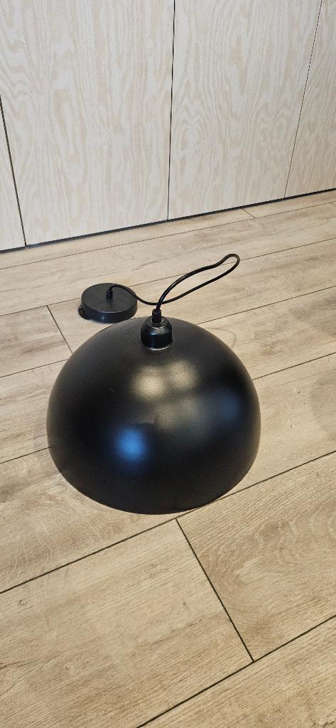 Industriële Hanglampen (2st) Zwart met Gouden Binnenkant, Huis en Inrichting, Lampen | Hanglampen, Ophalen, Zo goed als nieuw