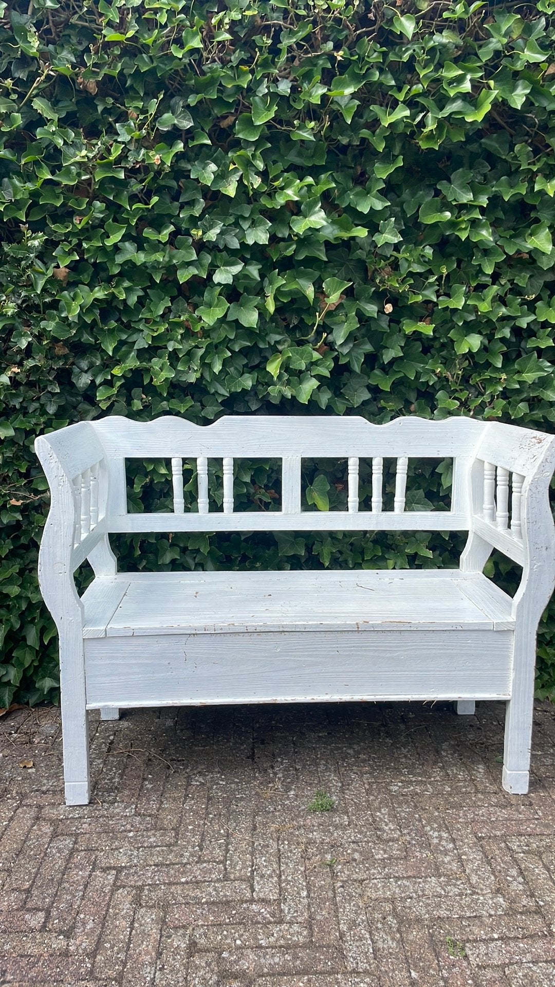 Houten bankje met opbergruimte, Tuin en Terras, Ophalen, Gebruikt, Hout