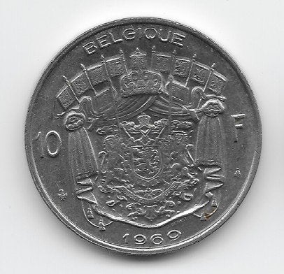 België 10 francs 1969 KM# 155.1, Verzenden, België, Losse munt