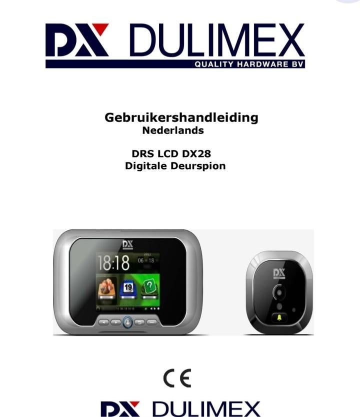DULIMEX DRS LCD DX28 Digitale Deurspion, Ophalen of Verzenden, Bewegingsdetectiesensor, Zo goed als nieuw, Bedraad