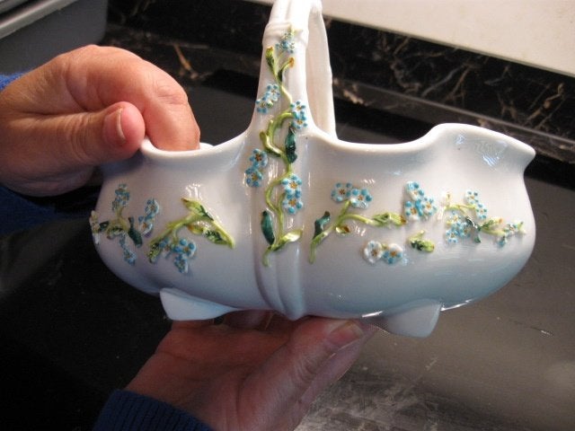 Antieke porseleinen mand, Ophalen of Verzenden