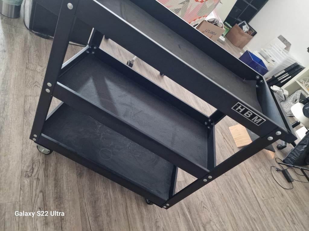 Trolley, werkkar, pmu,  tatoeëren, waxen etc, Ophalen, Zo goed als nieuw, Zwart, Ogen
