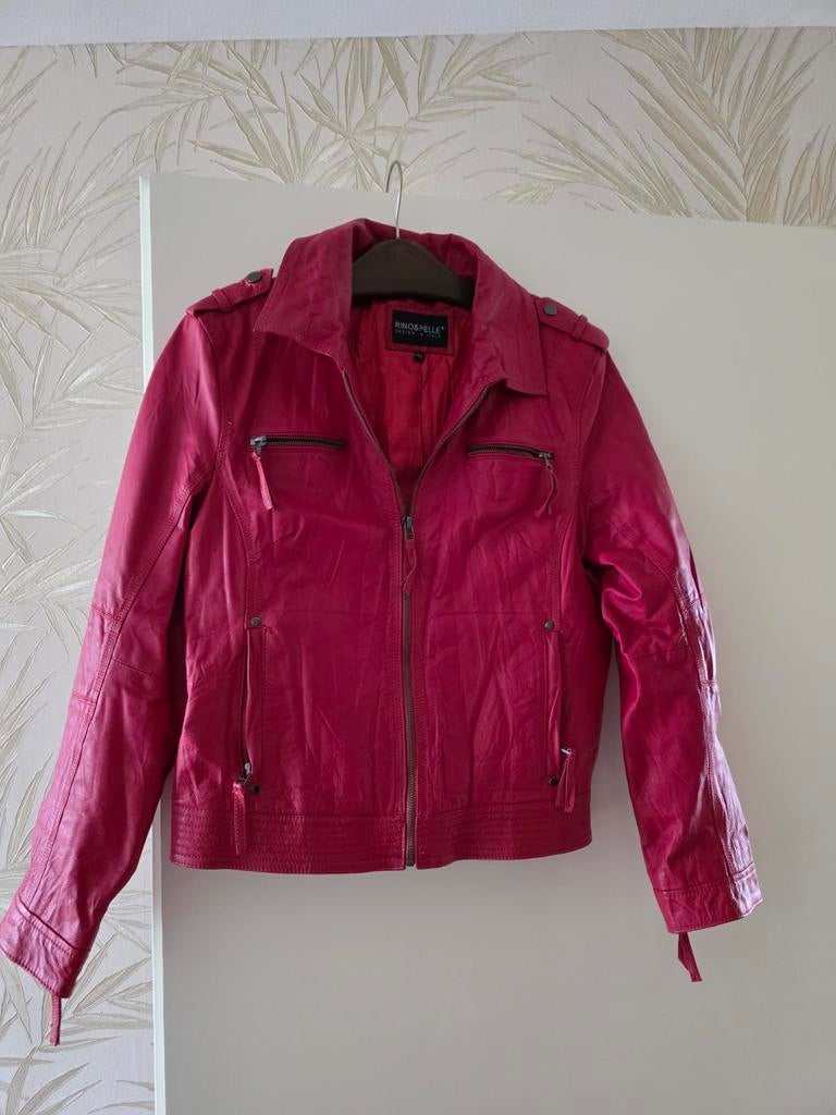 Rode leren jas, Maat 42/44 (L), Ophalen of Verzenden, Zo goed als nieuw, Rood