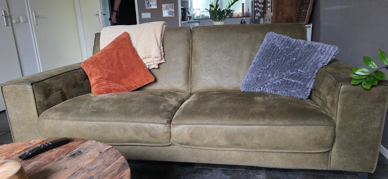 Comfortabele 2,5-zitsbanken in olijfgroen, Ophalen, Overige maten, 150 tot 200 cm, 75 tot 100 cm