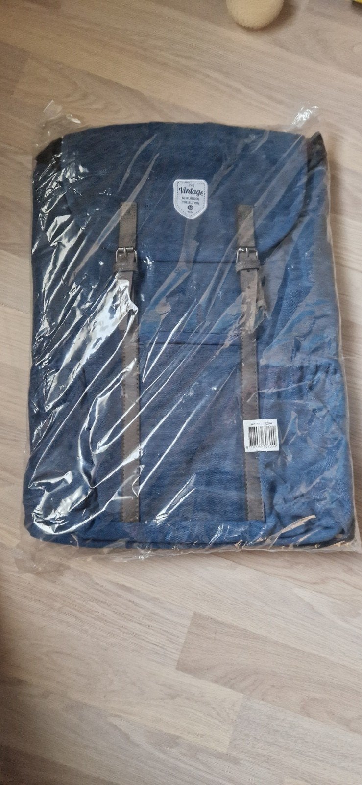 Nieuwe vintage-stijl rugzak, blauw, Ophalen of Verzenden, Nieuw, 25 tot 40 cm, Overige merken