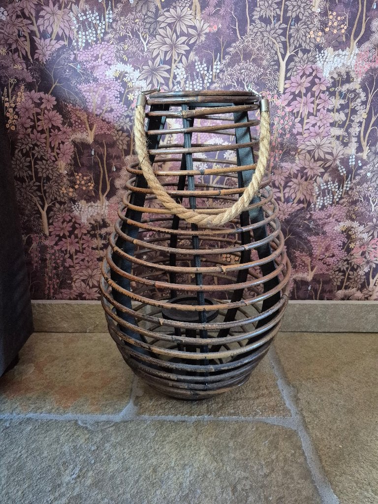 Rotan Windlicht, Ophalen, Overige materialen, Windlicht, Bruin