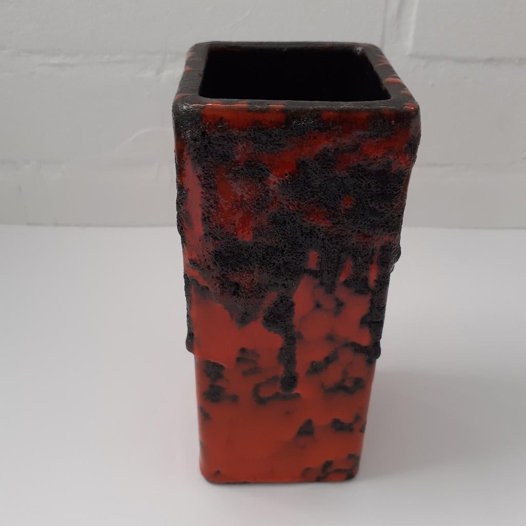 Vintage/Retro  Fat Lava Vaas (15 cm), West Germany 341-15, Verzenden, Aardewerk of Porselein, Oranje, Zo goed als nieuw