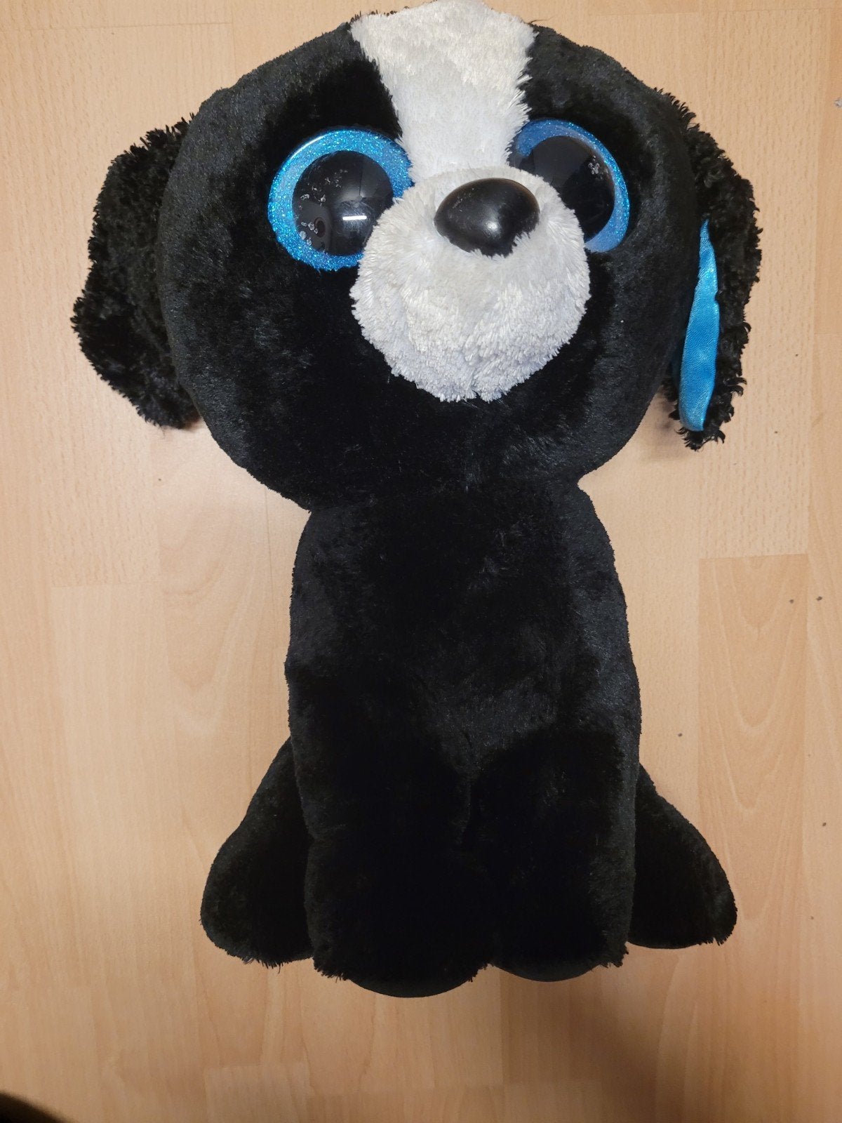 Zwarte Ty Beanie Boo hond knuffel met grote ogen, Ophalen, Gebruikt, Overige karakters, Zwart