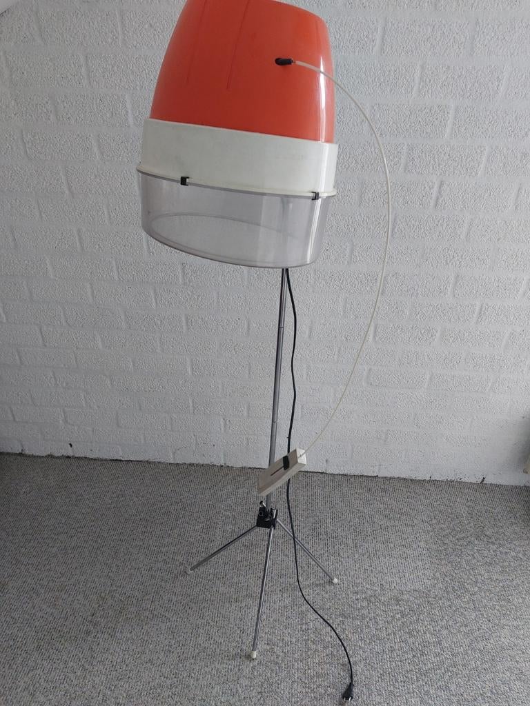 Vintage Haardroger op Statief - Oranje/Wit, Ophalen, Gebruikt, Haarverzorging