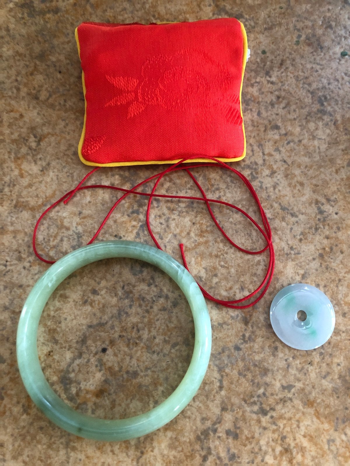 Groene Jade Armband met Hanger en Zakje, Ophalen of Verzenden, Zo goed als nieuw, Groen, Overige materialen
