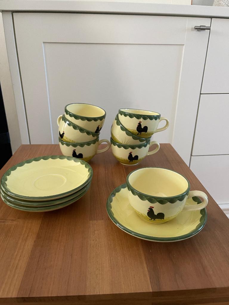 Zeller 6 koffie kopjes met 4 schoteltjes, Ophalen, Zo goed als nieuw, Overige stijlen, Kop(pen) en/of Schotel(s)