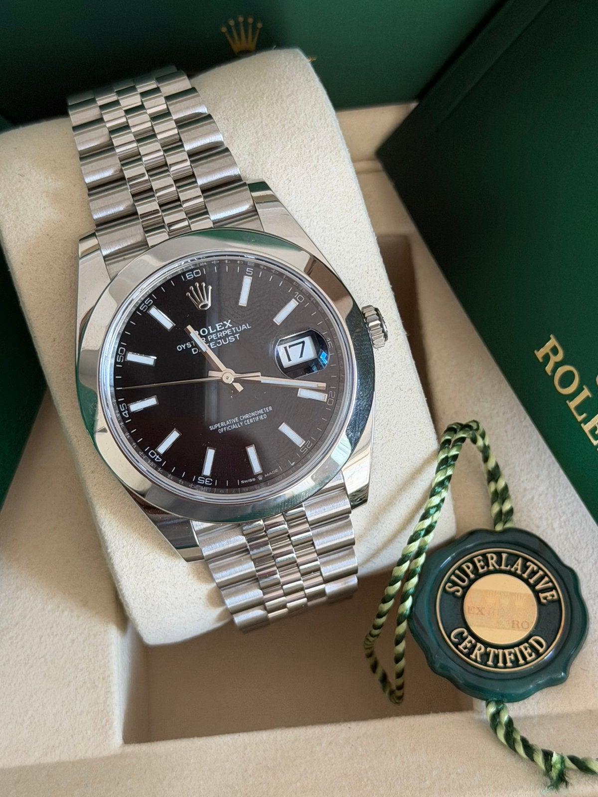Rolex Datejust 126300 black dial 2026 NEW, Sieraden, Tassen en Uiterlijk, Horloges | Heren, Staal, Rolex, Ophalen of Verzenden