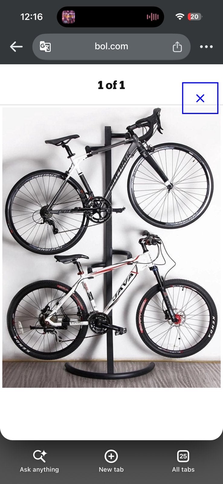 Freestanding Bicycle Rack for hanging 2 bicycles, Fietsen en Brommers, Ophalen, Gebruikt