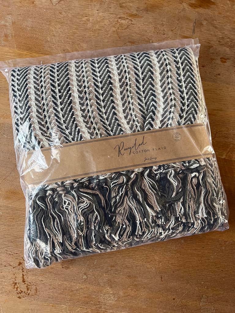 Jens Living - Katoen - Plaid kleed 130x180 visgraat - NIEUW, Ophalen of Verzenden, Nieuw