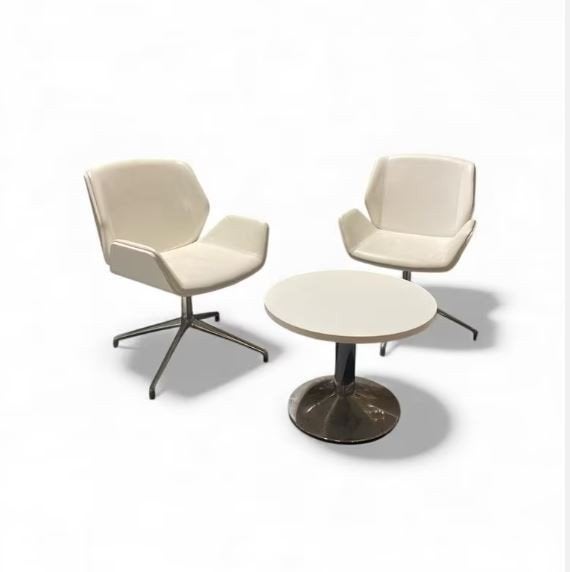 Moderne Witte Lounge Set, Huis en Inrichting, Stoelen, Twee, Wit, Ophalen of Verzenden, Zo goed als nieuw