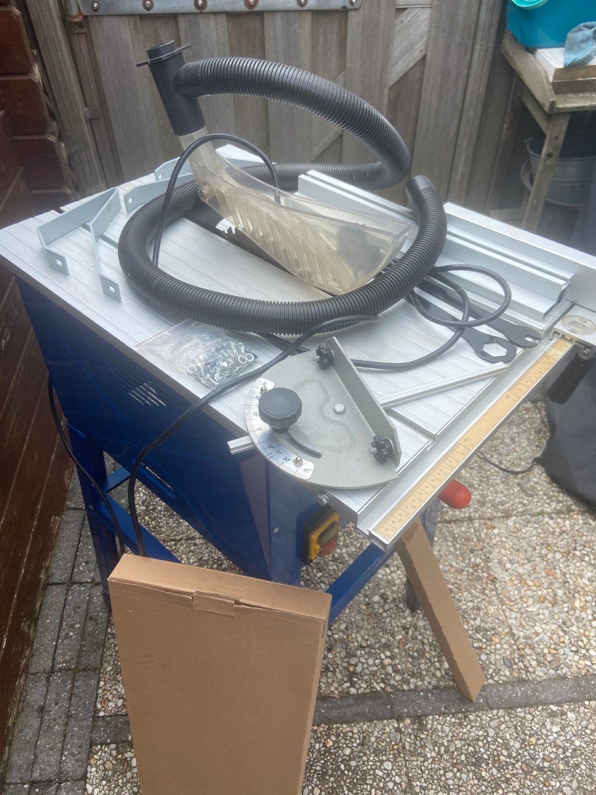 Powerplus zaagmachine type POW8560, Ophalen, Cirkelzaag, Zo goed als nieuw, 30 tot 70 mm