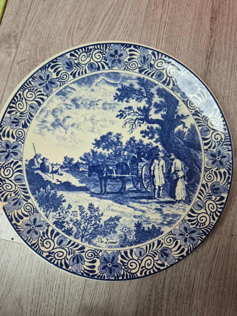 Groot delftsblauw bord, Antiek en Kunst, Ophalen of Verzenden