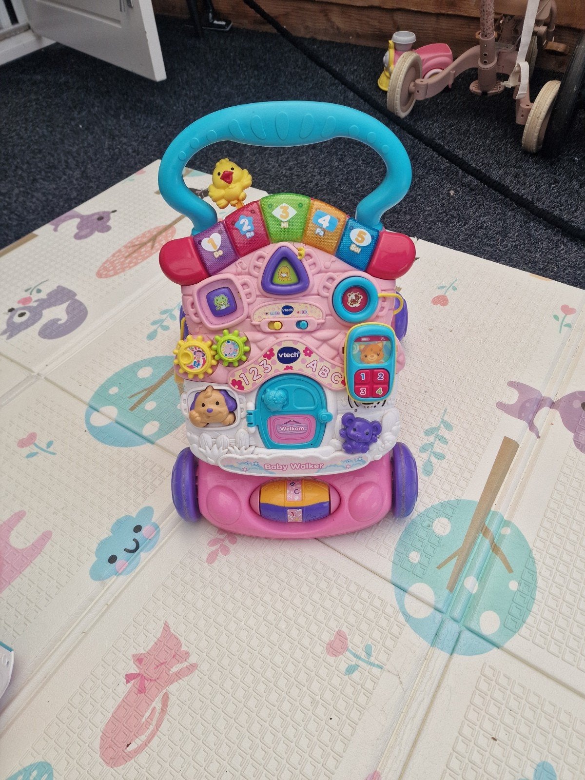 VTech Baby Walker - Roze loopwagen met geluid en licht, Ophalen of Verzenden, Gebruikt, Overige typen, Met licht