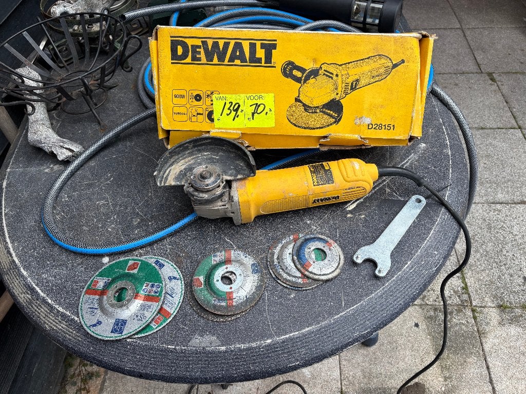 DeWalt Haakse Slijper – Inclusief Slijpschijven & Doos, Ophalen of Verzenden, 700 tot 1000 watt, Haakse handslijpmachine