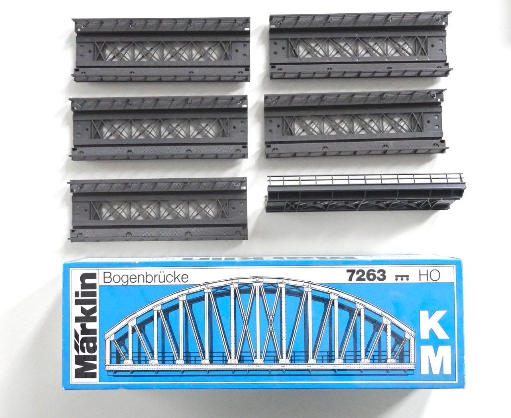 Marklin Boogbrug 7263 + 6 opritten 7268, Hobby en Vrije tijd, Modeltreinen | H0, Gelijkstroom of Wisselstroom, Brug, Tunnel of Gebouw