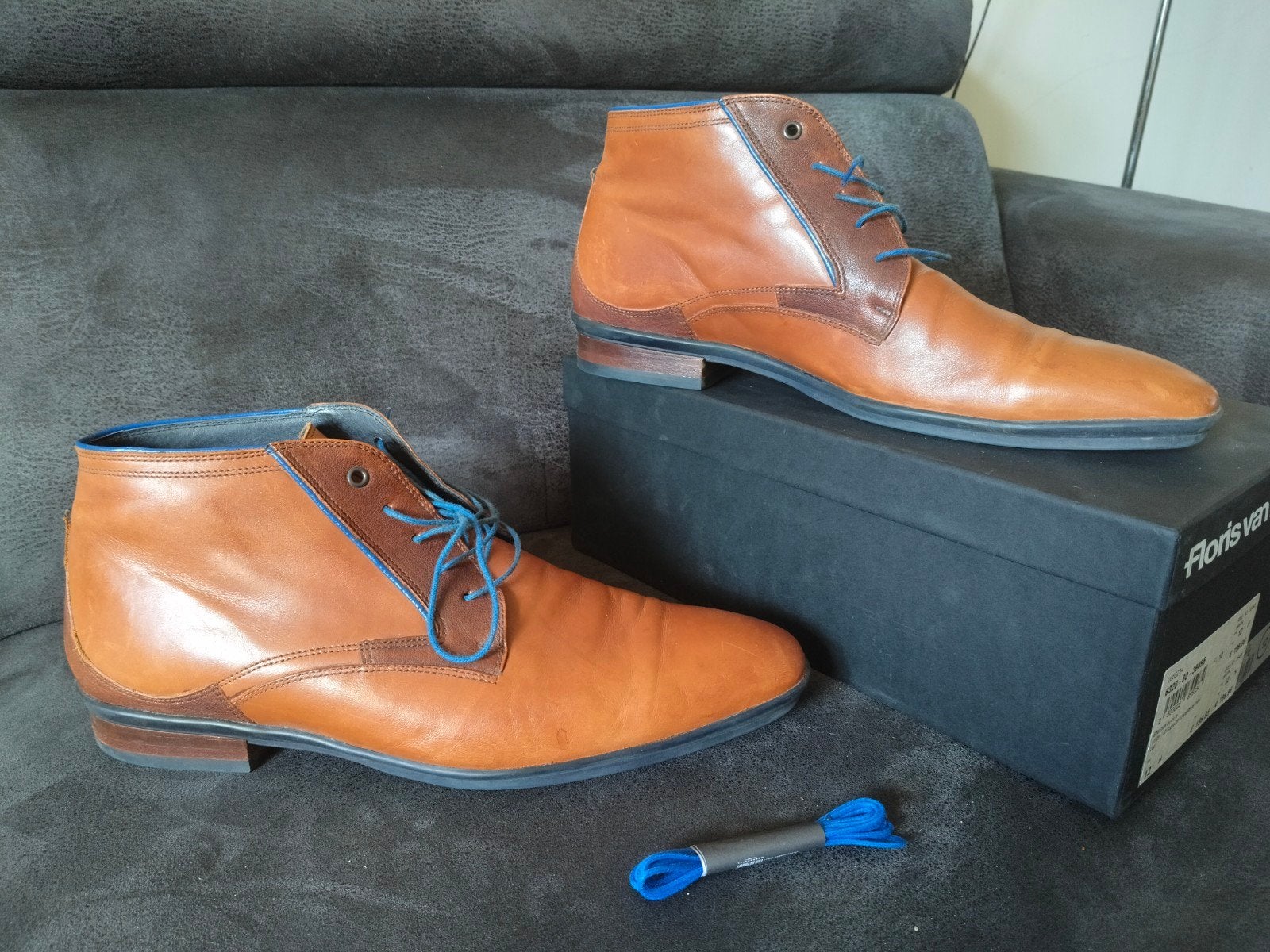 Floris van Bommel - maat 47 / uk 12 - cognac kalf, Kleding | Heren, Schoenen, Bruin, Boots, Floris van Bommel, Ophalen of Verzenden