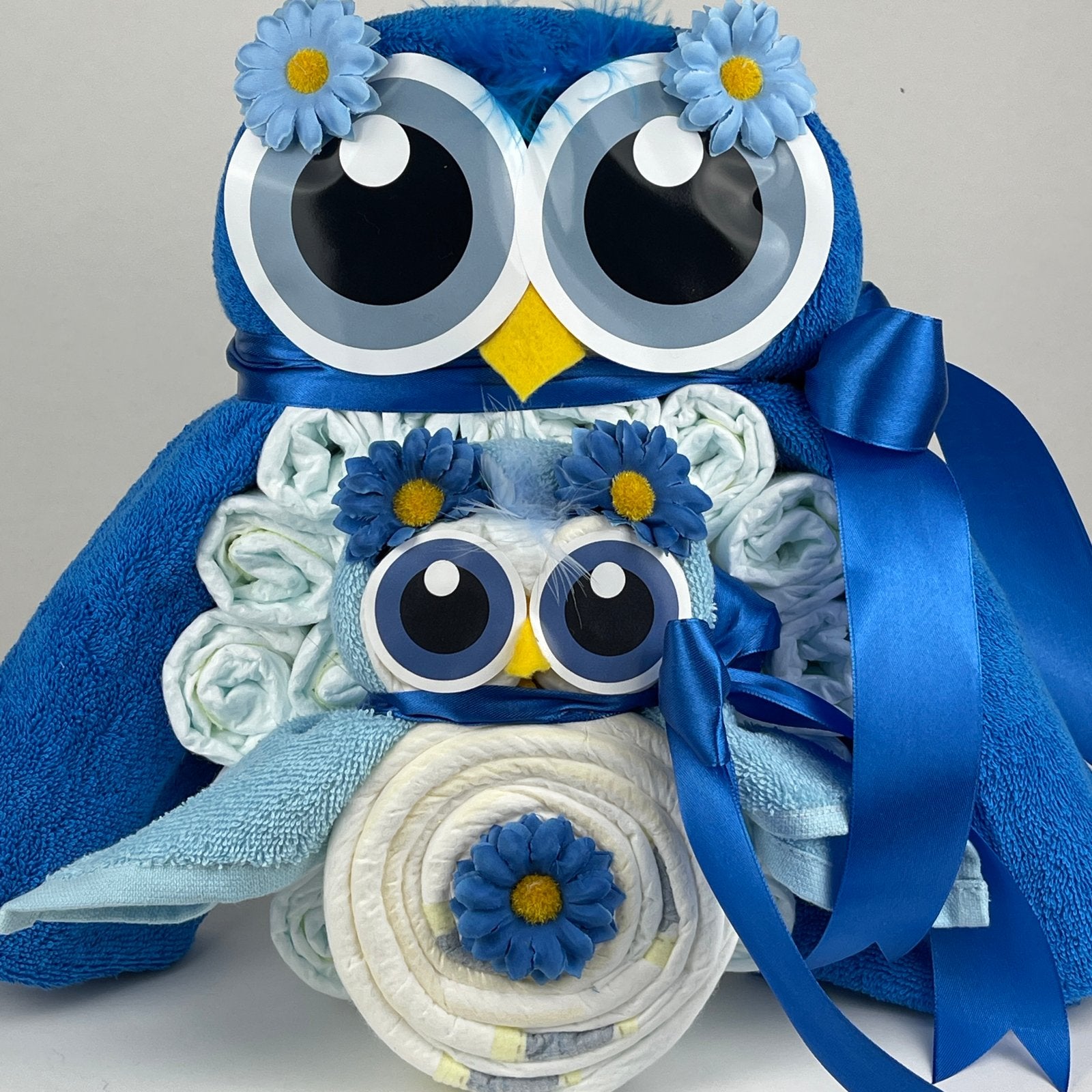 Uilen luiertaart Luieruil Kraamcadeau - Jongen - Blauw, Ophalen of Verzenden, Nieuw, Kraamcadeau