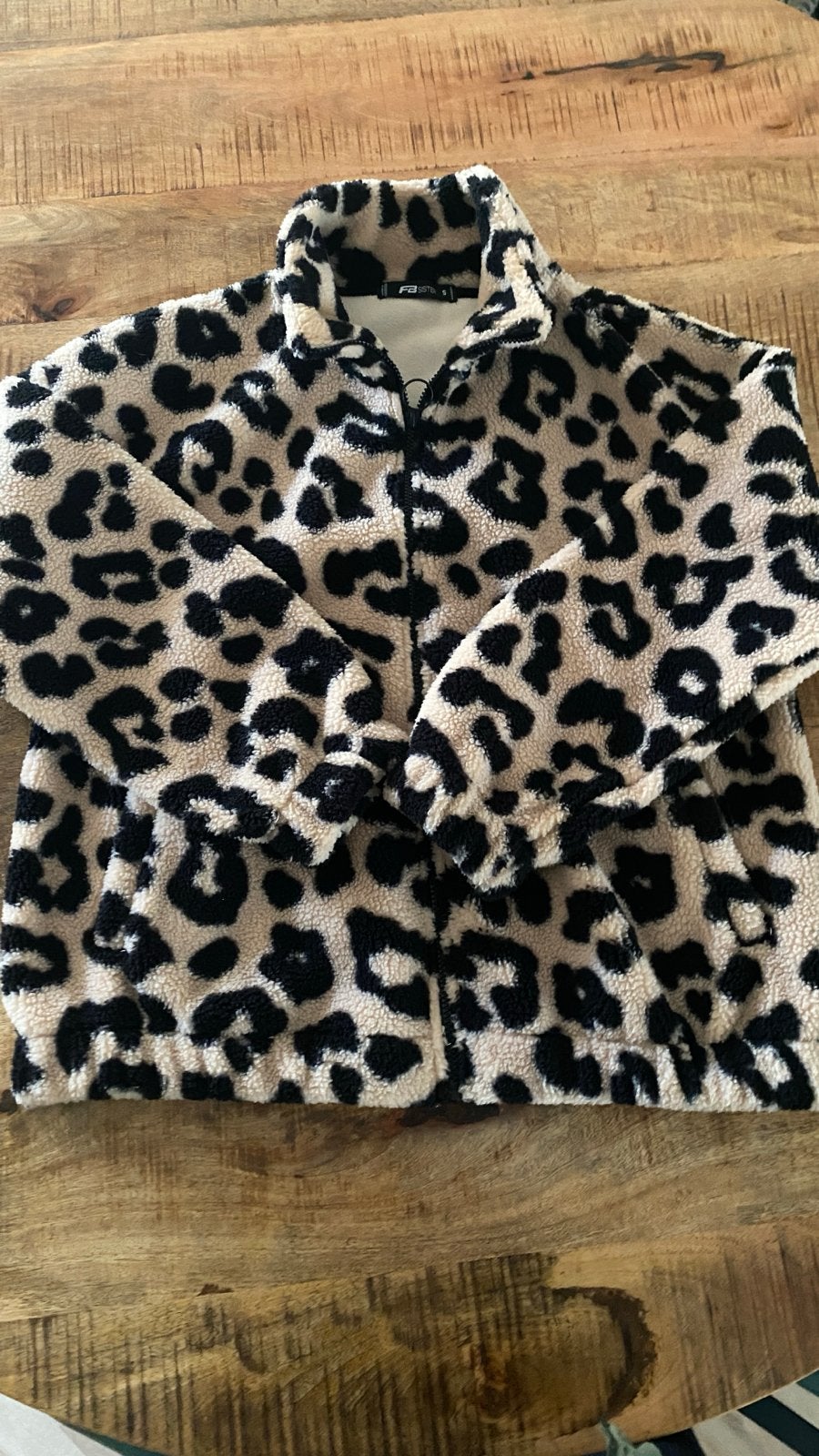 FB Sister Leopard Print Fleece Jasje - Zo goed als nieuw, Ophalen, Zo goed als nieuw, Maat 36 (S), Beige